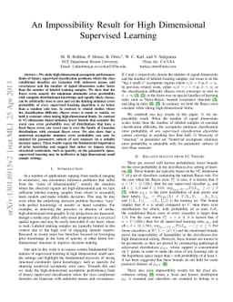 An Impossibility Result for High Dimensional Supervised Learning