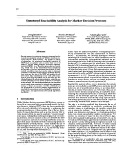Structured Reachability Analysis for Markov Decision Processes