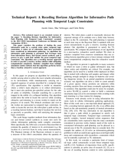 Technical Report: A Receding Horizon Algorithm for Informative Path
  Planning with Temporal Logic Constraints