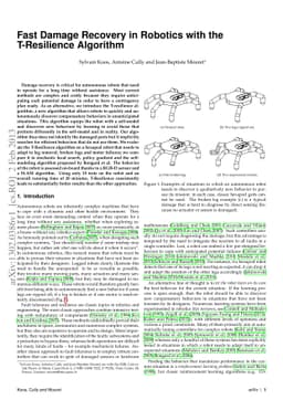 Fast Damage Recovery in Robotics with the T-Resilience Algorithm