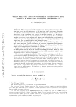 When are the most informative components for inference also the
  principal components?