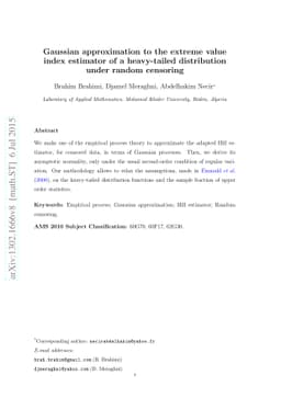 Gaussian approximation to the extreme value index estimator of a
  heavy-tailed distribution under random censoring