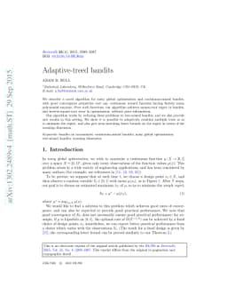 Adaptive-treed bandits
