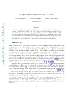 Adaptive Metric Dimensionality Reduction