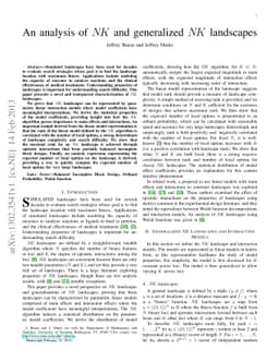 An analysis of NK and generalized NK landscapes