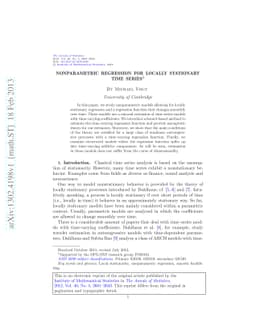 Nonparametric regression for locally stationary time series