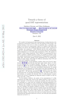 Towards a theory of good SAT representations