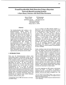Fraud/Uncollectible Debt Detection Using a Bayesian Network Based
  Learning System: A Rare Binary Outcome with Mixed Data Structures