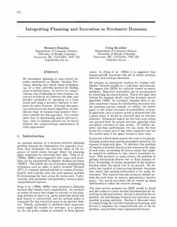 Integrating Planning and Execution in Stochastic Domains
