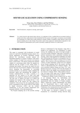 Sound localization using compressive sensing