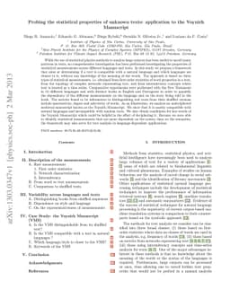 Probing the statistical properties of unknown texts: application to the
  Voynich Manuscript