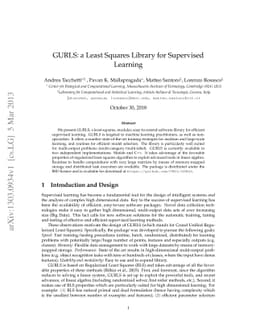 GURLS: a Least Squares Library for Supervised Learning