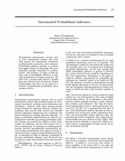 Incremental Probabilistic Inference