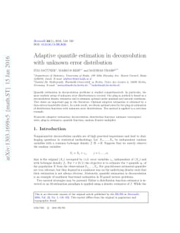 Adaptive quantile estimation in deconvolution with unknown error
  distribution