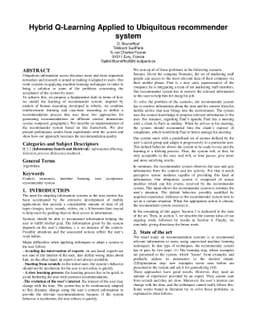 Hybrid Q-Learning Applied to Ubiquitous recommender system