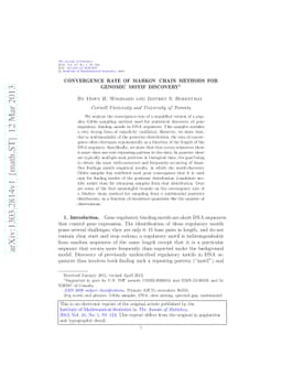 Convergence rate of Markov chain methods for genomic motif discovery