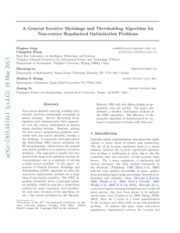 A General Iterative Shrinkage and Thresholding Algorithm for Non-convex
  Regularized Optimization Problems