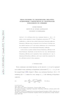 From Fourier to Gegenbauer: Dimension walks on spheres