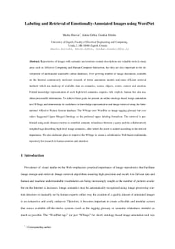 Labeling and Retrieval of Emotionally-Annotated Images using WordNet