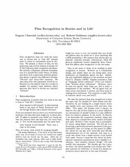 Plan Recognition in Stories and in Life