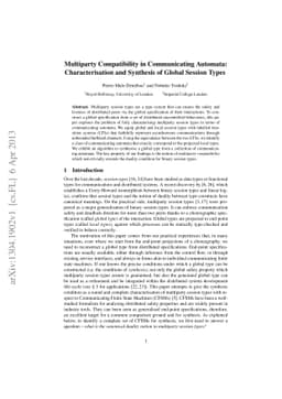 Multiparty Compatibility in Communicating Automata: Characterisation and
  Synthesis of Global Session Types