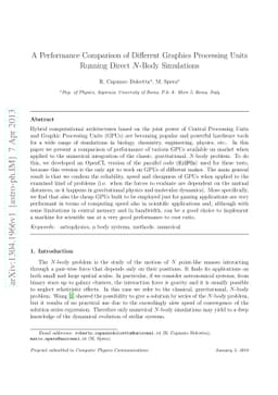 A Performance Comparison of Different Graphics Processing Units Running
  Direct N-Body Simulations