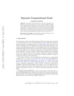Bayesian Computational Tools