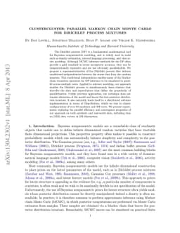 ClusterCluster: Parallel Markov Chain Monte Carlo for Dirichlet Process
  Mixtures