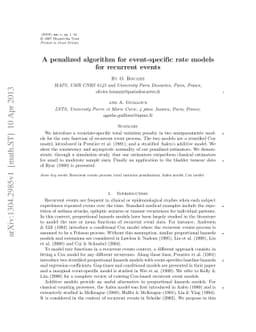 A penalized algorithm for event-specific rate models for recurrent
  events