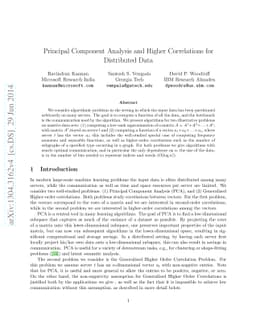 Principal Component Analysis and Higher Correlations for Distributed
  Data