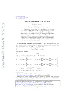 Exact Rosenthal-type bounds