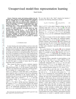 Unsupervised model-free representation learning