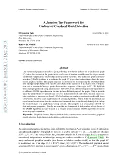 A Junction Tree Framework for Undirected Graphical Model Selection