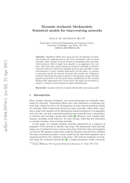 Dynamic stochastic blockmodels: Statistical models for time-evolving
  networks