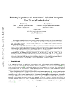 Revisiting Asynchronous Linear Solvers: Provable Convergence Rate
  Through Randomization