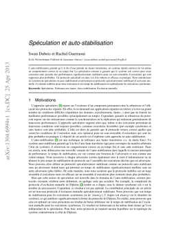 Spéculation et auto-stabilisation