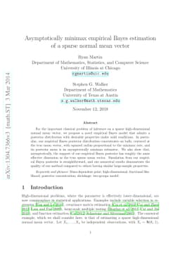 Asymptotically minimax empirical Bayes estimation of a sparse normal
  mean vector