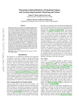 Measuring Cultural Relativity of Emotional Valence and Arousal using
  Semantic Clustering and Twitter