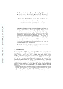 A Discrete State Transition Algorithm for Generalized Traveling Salesman
  Problem