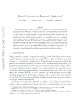 Quantile Regression for Large-scale Applications