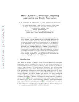 Multi-Objective AI Planning: Comparing Aggregation and Pareto Approaches