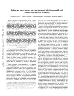 Balancing experiments on a torque-controlled humanoid with hierarchical
  inverse dynamics