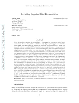 Revisiting Bayesian Blind Deconvolution