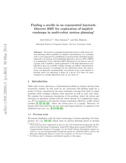 Finding a needle in an exponential haystack: Discrete RRT for
  exploration of implicit roadmaps in multi-robot motion planning