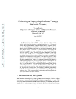 Estimating or Propagating Gradients Through Stochastic Neurons