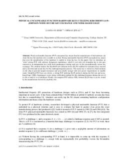 Physical uncloneable function hardware keys utilizing
  Kirchhoff-law-Johnson-noise secure key exchange and noise-based logic