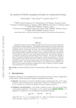 An analysis of block sampling strategies in compressed sensing