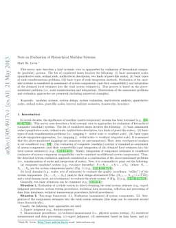 Note on Evaluation of Hierarchical Modular Systems