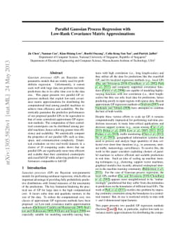 Parallel Gaussian Process Regression with Low-Rank Covariance Matrix
  Approximations
