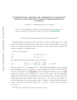 Supplementary Appendix for "Inference on Treatment Effects After
  Selection Amongst High-Dimensional Controls"